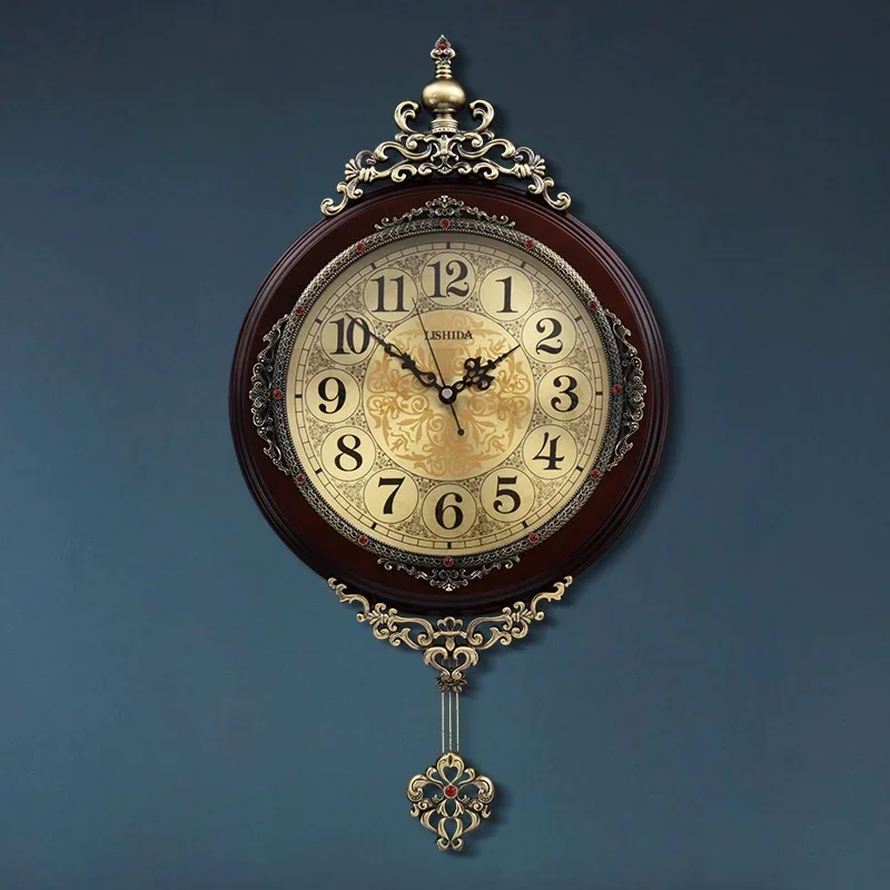 Retro European Style Wall Clock Watch Living Room Mute Pendulum Clock Elegant Taste Family Gift Art Decoration
Retro European Style Wall Clock Watch Living Room Mute Pendulum Clock Elegant Taste Family Gift Art Decoration