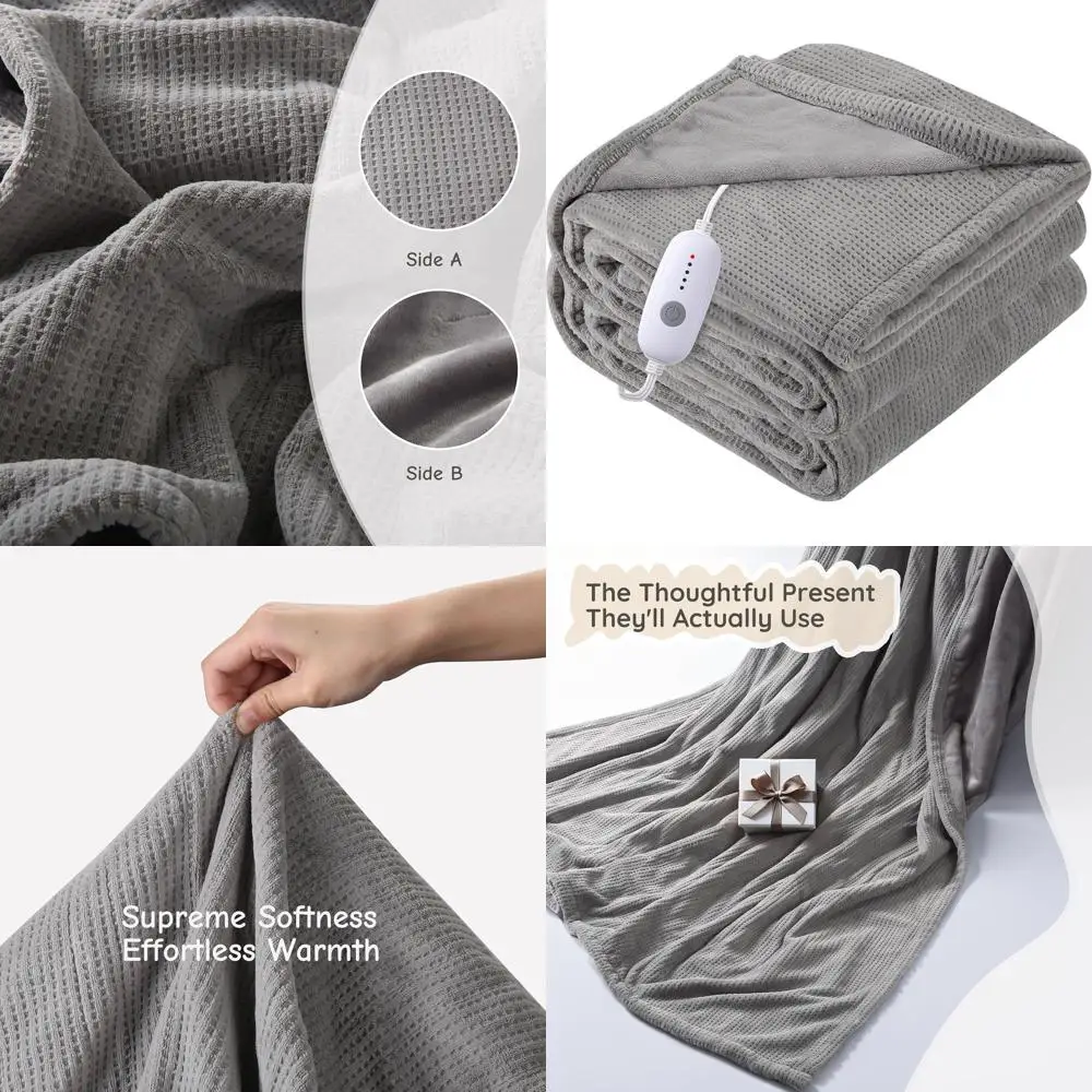 Full Size 72x84 Electric Heated Blanket, Ultra-Soft with 5 Heat Settings & 10-Hour Auto Shut-Off, Quick Warmth for Winter, Grey
Full Size 72x84 Electric Heated Blanket, Ultra-Soft with 5 Heat Settings & 10-Hour Auto Shut-Off, Quick Warmth for Winter, Grey