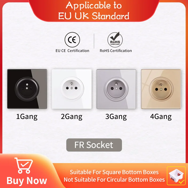 Glass Panel French FR Standard 16a Black White Ggray Gold Wall Socket Power Socket Bedroom Socket Home Villa Office Decoration
Glass Panel French FR Standard 16a Black White Ggray Gold Wall Socket Power Socket Bedroom Socket Home Villa Office Decoration