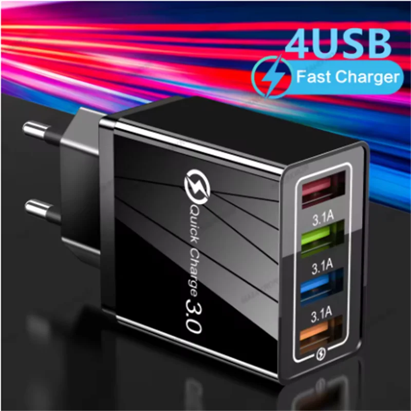 EU US Plug 3.1A Charger Multi Port USB Quick Charge 3.0 Adapter Portable Travel Charger Type-C Chargers For POCO Xiaomi Samsung
EU US Plug 3.1A Charger Multi Port USB Quick Charge 3.0 Adapter Portable Travel Charger Type-C Chargers For POCO Xiaomi Samsung