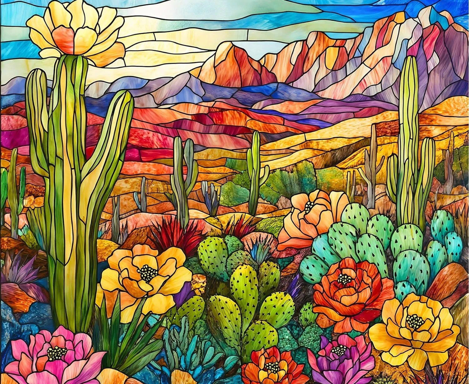 Stained Glass Cactus 120/300/500/1000 Pieces Art Jigsaw Puzzles Brain Training Challenging Educational Toys for Adults Kids
Stained Glass Cactus 120/300/500/1000 Pieces Art Jigsaw Puzzles Brain Training Challenging Educational Toys for Adults Kids