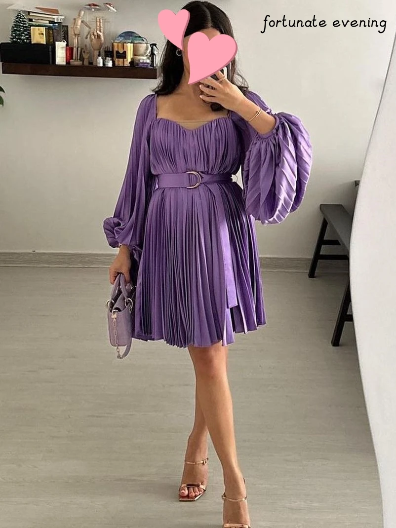 Fortunate Evening Elegant Vintage Sweet Purple Ruffle Square Collar Short Formal Occasion Prom Dress Evening Party Gowns
Fortunate Evening Elegant Vintage Sweet Purple Ruffle Square Collar Short Formal Occasion Prom Dress Evening Party Gowns