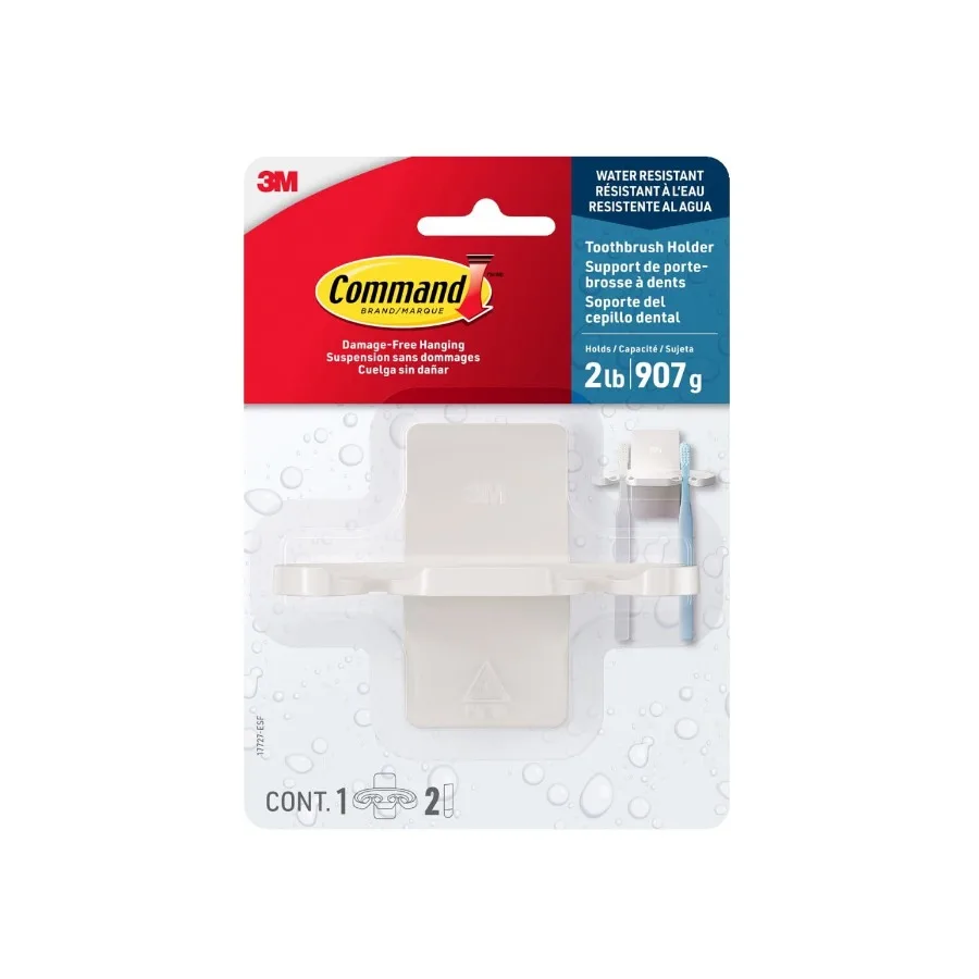 Bath Toothbrush Holder White Plastic 1 Holder 2 Medium Strips Hold 2 lbs
Bath Toothbrush Holder White Plastic 1 Holder 2 Medium Strips Hold 2 lbs