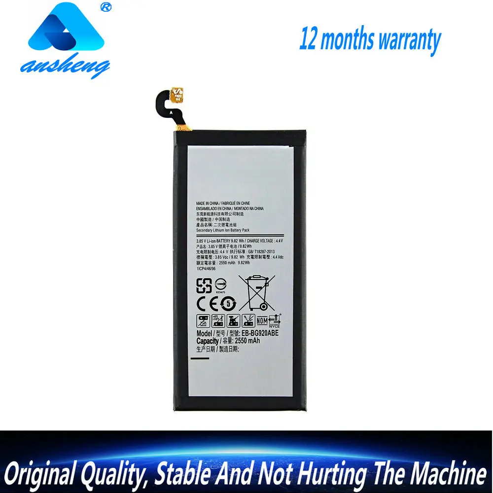 Аккумулятор 3,8 В 2550 мАч EB-BG920ABE для мобильного телефона Galaxy S6 G9200 G9208 G9209 G920F G920 G920V/T/F/A/I
Аккумулятор 3,8 В 2550 мАч EB-BG920ABE для мобильного телефона Galaxy S6 G9200 G9208 G9209 G920F G920 G920V/T/F/A/I