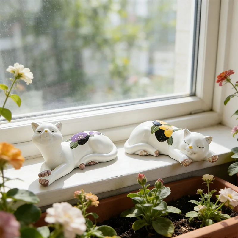 Cartoon Cat Hand-painted Flowers Couple Cats Resin Craft Figurine Decorative Figurines Garden Courtyard Home Decoration
Cartoon Cat Hand-painted Flowers Couple Cats Resin Craft Figurine Decorative Figurines Garden Courtyard Home Decoration