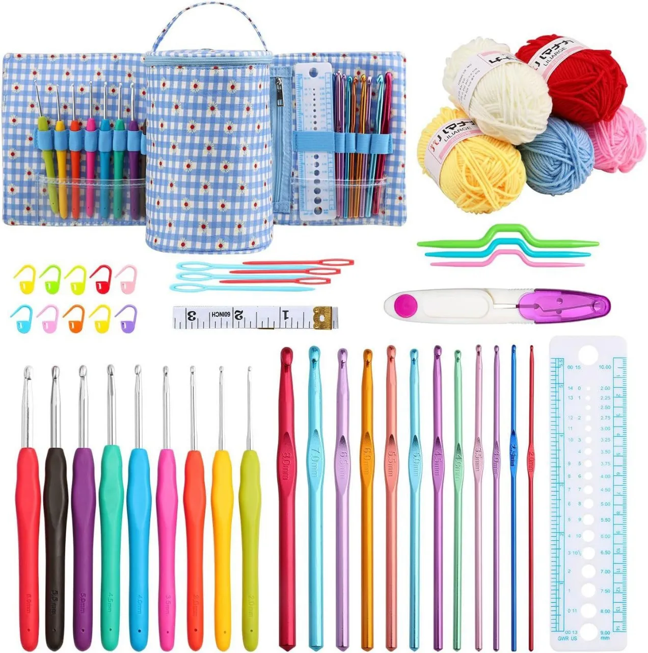 Customized Two Crochet Set Kit with Crochet models, Yarn Balls, Needles, Accessories Kit, Goodie Bag
Customized Two Crochet Set Kit with Crochet models, Yarn Balls, Needles, Accessories Kit, Goodie Bag