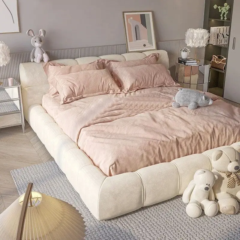 Modern minimalist ins wind Internet celebrity bread bed Master bedroom Girls wedding bed Puff French floor-to-ceilin
Modern minimalist ins wind Internet celebrity bread bed Master bedroom Girls wedding bed Puff French floor-to-ceilin