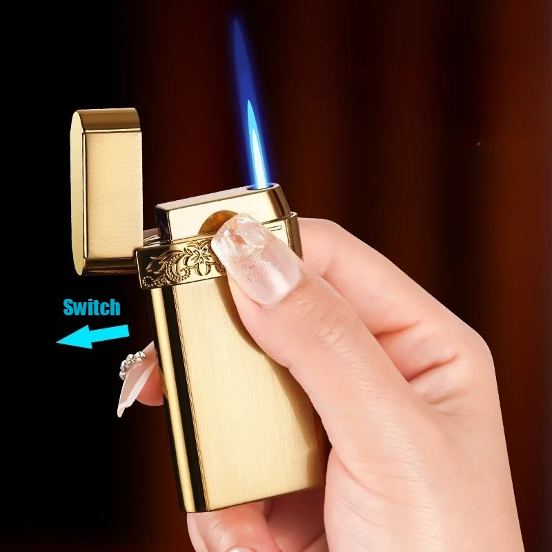 New Cigar Igniter Windproof Open Flame Lighter Metal Butane Inflatable Blue Fire Smoke Cigarettes Lighters & Smoking Accessories
New Cigar Igniter Windproof Open Flame Lighter Metal Butane Inflatable Blue Fire Smoke Cigarettes Lighters & Smoking Accessories