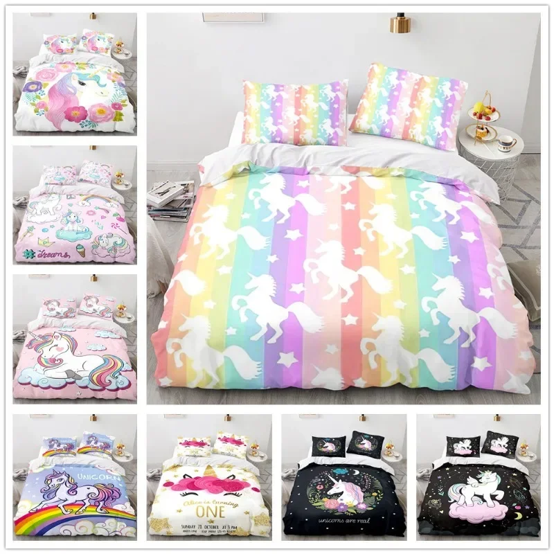 Children 3D Cute Unicorn Cartoon Bedding Set Twin Single Sizes 2/3 Pcs Bed Linen With Pillowcase Home Duvet Cover 90 Bedclothes
Children 3D Cute Unicorn Cartoon Bedding Set Twin Single Sizes 2/3 Pcs Bed Linen With Pillowcase Home Duvet Cover 90 Bedclothes