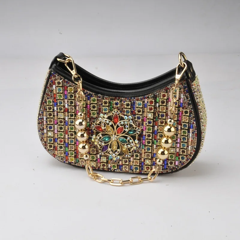 New High-end Banquet Bag Fashionable and High-quality Diamond Inlaid Handbag Cheongsam Evening Dress Accessory Chain Women's Bag
New High-end Banquet Bag Fashionable and High-quality Diamond Inlaid Handbag Cheongsam Evening Dress Accessory Chain Women's Bag