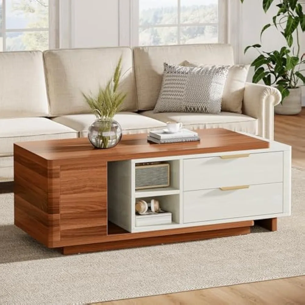 Extendable Wood Coffee Table with 2 Drawers, 43"-65" Length Adjustable Rectangular Dual-Tone Center Table
Extendable Wood Coffee Table with 2 Drawers, 43"-65" Length Adjustable Rectangular Dual-Tone Center Table