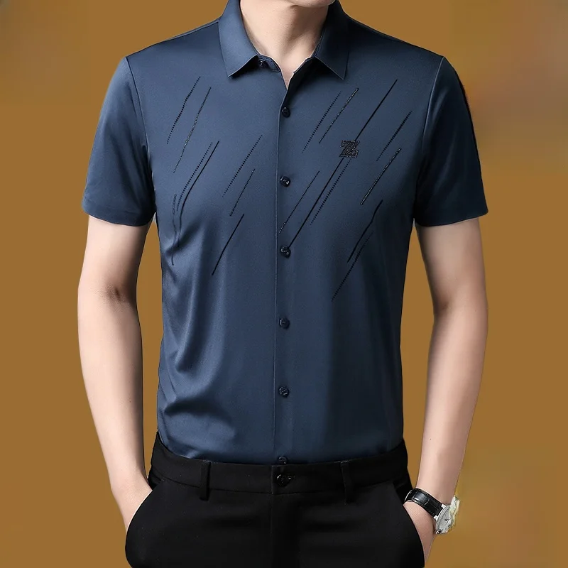 TUCANO Summer Thin Men's ort Sve Silk irt No-ironing Young Adult Casual Sle Stand Fit Busin Gentleman Striped ...
TUCANO Summer Thin Men's ort Sve Silk irt No-ironing Young Adult Casual Sle Stand Fit Busin Gentleman Striped ...