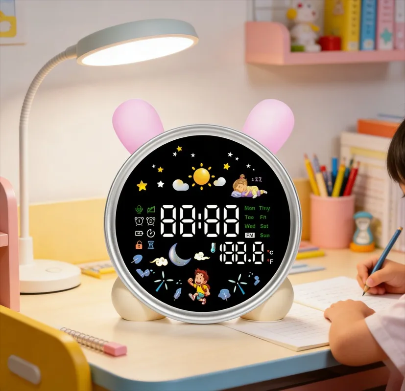 Kids Alarm Clock Ready to Rise Children's Sleep Trainer Night Light Sound Machine Cute Cat Design Fun to Wake for Toddlers Gift
Kids Alarm Clock Ready to Rise Children's Sleep Trainer Night Light Sound Machine Cute Cat Design Fun to Wake for Toddlers Gift