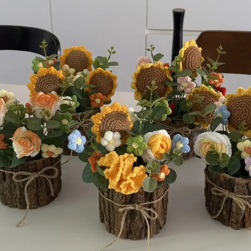 Handwoven Valentine's Day sunflowers simulated bouquets are creatively placed in the living room for weddings and birthday gifts
Handwoven Valentine's Day sunflowers simulated bouquets are creatively placed in the living room for weddings and birthday gifts