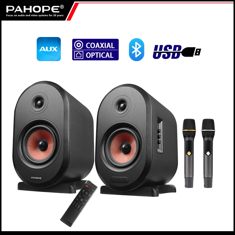 PAHOPE Home Karaoke Sound System, Active HIFI Bookshelf Speaker Set, Living Room 2.0 Stereo Desktop TV KTV Sound System
PAHOPE Home Karaoke Sound System, Active HIFI Bookshelf Speaker Set, Living Room 2.0 Stereo Desktop TV KTV Sound System