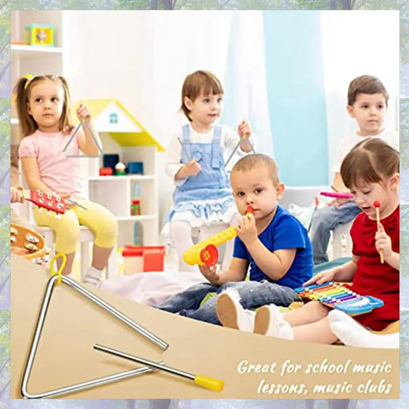 10PCS Musical Steel Triangle Percussion Instrument Triangle Hand Percussion Triangle For Children Adult (6Inch)
10PCS Musical Steel Triangle Percussion Instrument Triangle Hand Percussion Triangle For Children Adult (6Inch)