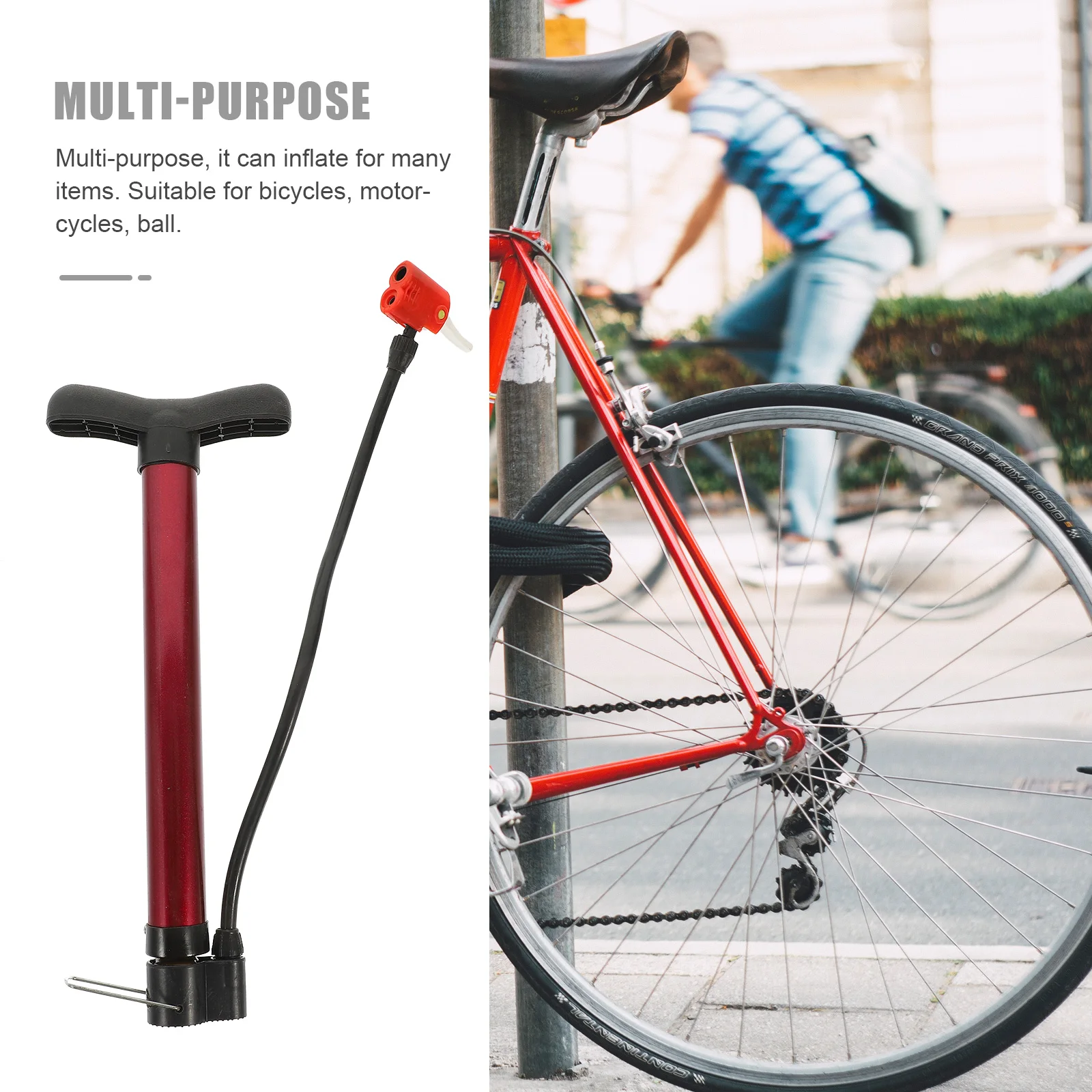 Portable Bike Pump High- Pump for Bicycle Motorcycle Ball Anti-Slip Foot Pedal Compact Lightweight Red
Portable Bike Pump High- Pump for Bicycle Motorcycle Ball Anti-Slip Foot Pedal Compact Lightweight Red