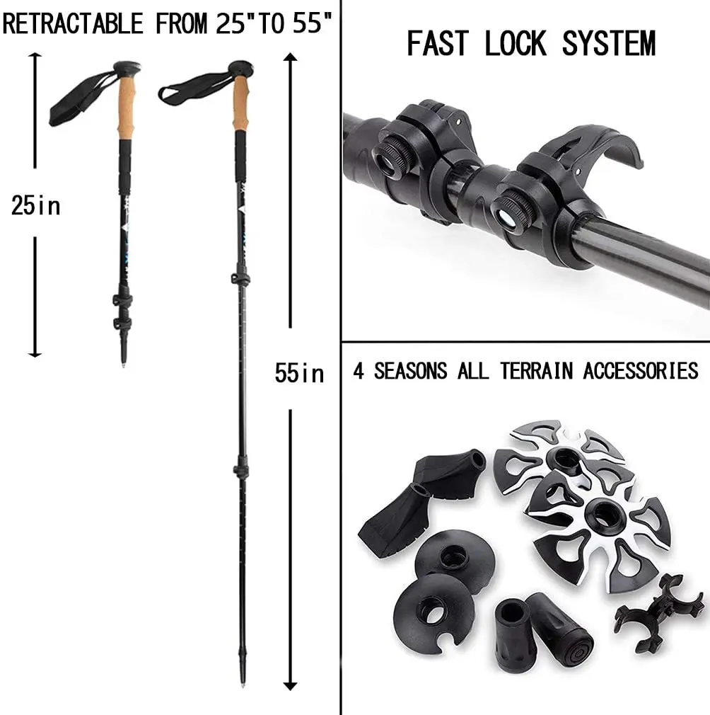 Телескопические треккинговые палки из карбона, палки для нордической ходьбы, палки для лыж
Телескопические треккинговые палки из карбона, палки для нордической ходьбы, палки для лыж