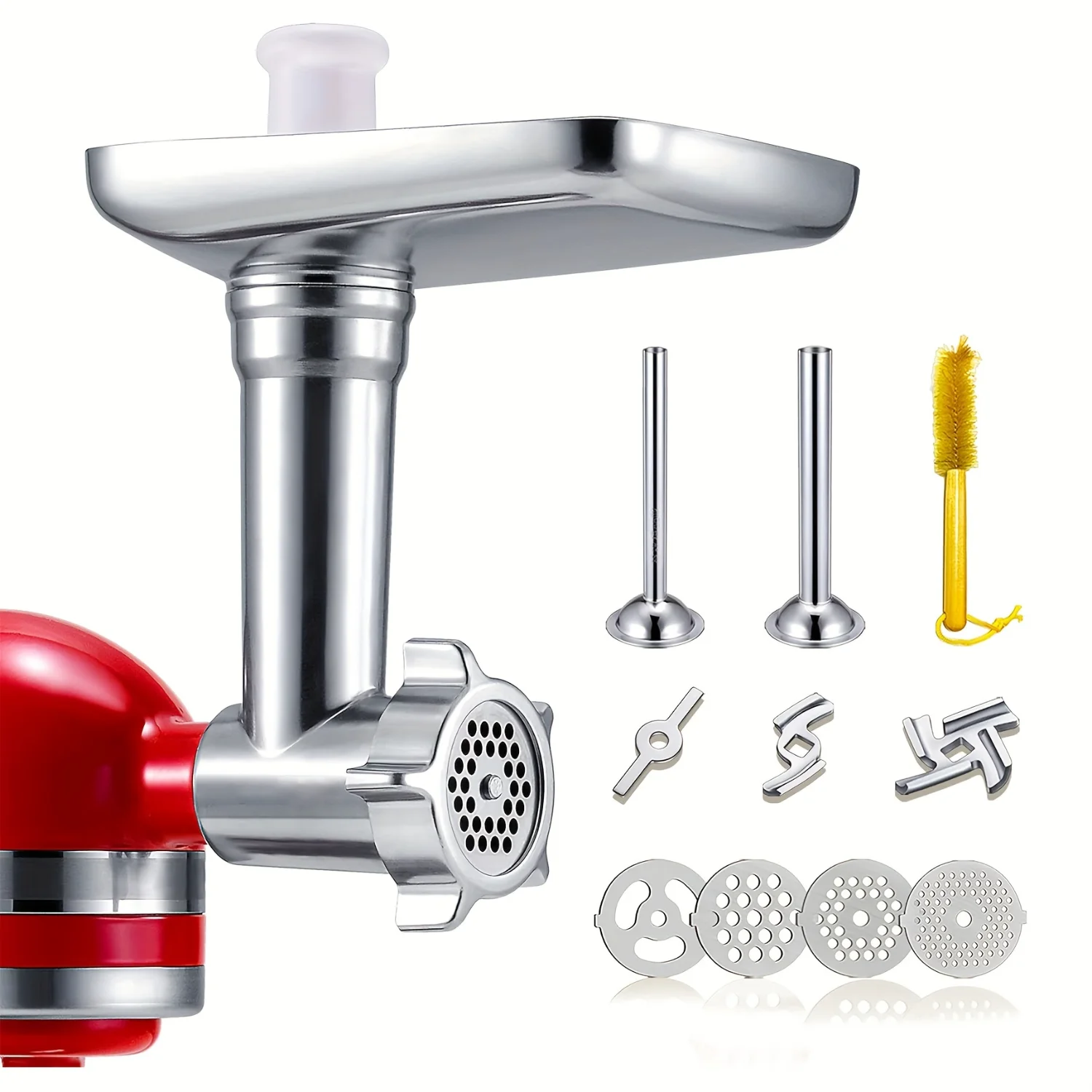 Metal Food Grinder Attachment for Stand Mixers - Meat Grinder & Sausage Stuffer - Perfect Mixer Accessory - Silver Color - Machi
Metal Food Grinder Attachment for Stand Mixers - Meat Grinder & Sausage Stuffer - Perfect Mixer Accessory - Silver Color - Machi