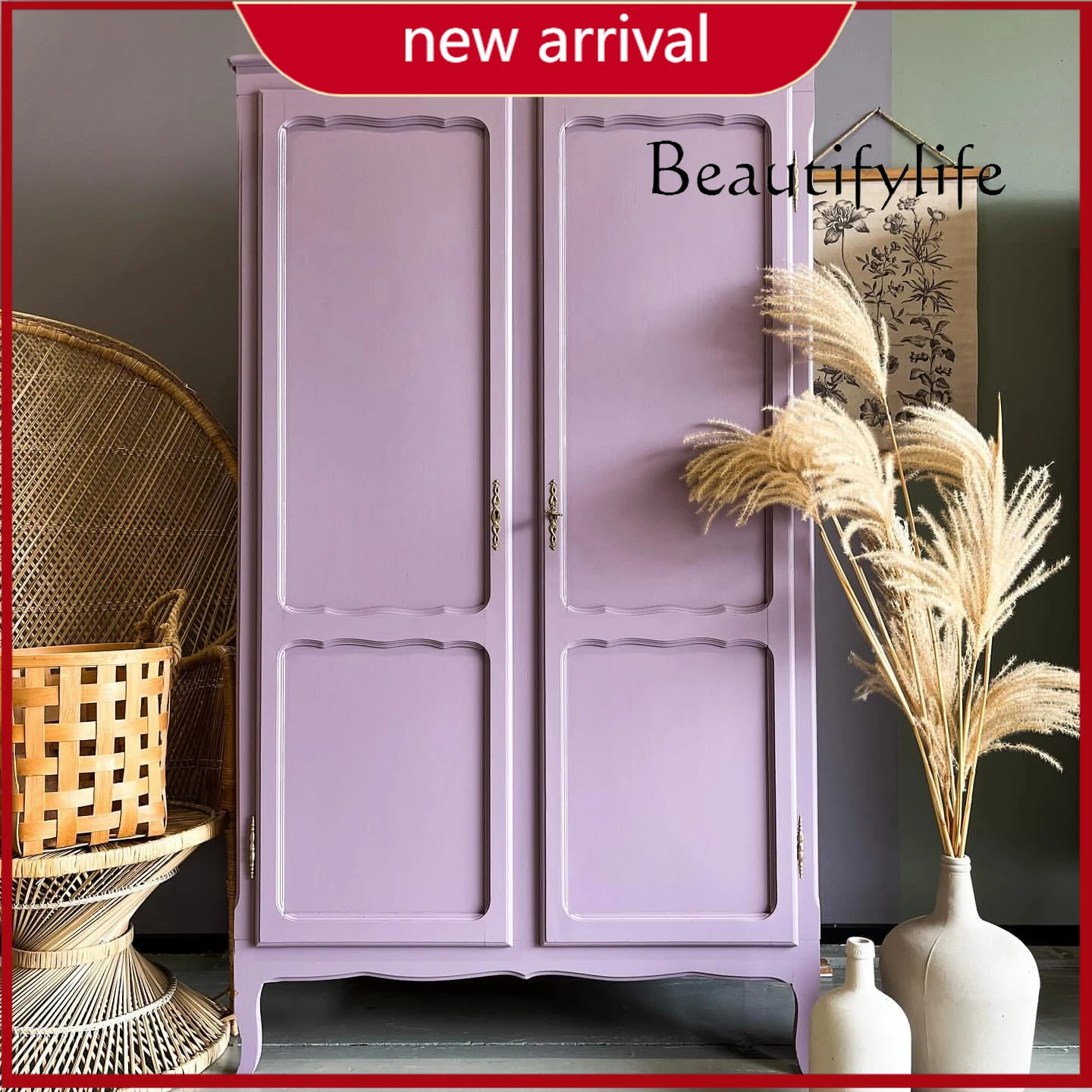 ZY French Simple Solid Wood Home Bedroom Wardrobe American Double Door Storage Cabinet
ZY French Simple Solid Wood Home Bedroom Wardrobe American Double Door Storage Cabinet