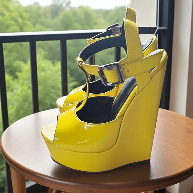 Женские желтые босоножки ручной работы на танкетке с ремешком на щиколотке — летняя обувь на высоком каблуке, женские размеры США, большие размеры 5–16
Женские желтые босоножки ручной работы на танкетке с ремешком на щиколотке — летняя обувь на высоком каблуке, женские размеры США, большие размеры 5–16
