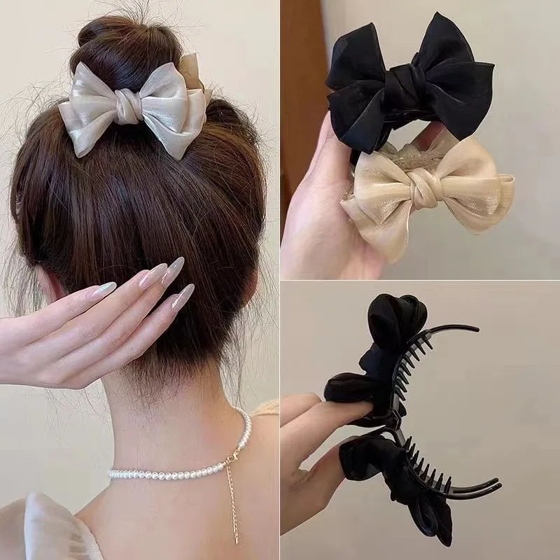 New Elegant Bow Mesh Hair Clip for Women Korean Temperament Grip Clip Ponytail Braid Clip Fashion Girls Hair Accessories
New Elegant Bow Mesh Hair Clip for Women Korean Temperament Grip Clip Ponytail Braid Clip Fashion Girls Hair Accessories