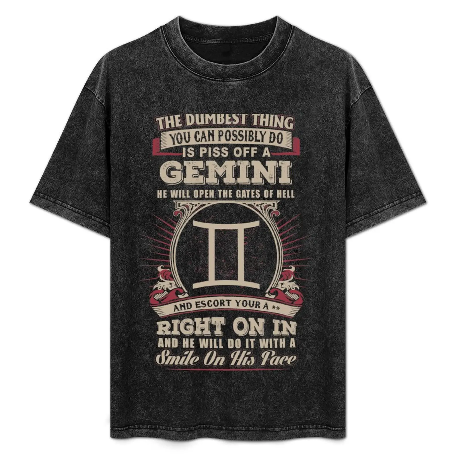 The Dumbest thing You can possibly do is piss off a Gemini man T-Shirt Casual Daily Wear Short Sleeve Top
The Dumbest thing You can possibly do is piss off a Gemini man T-Shirt Casual Daily Wear Short Sleeve Top