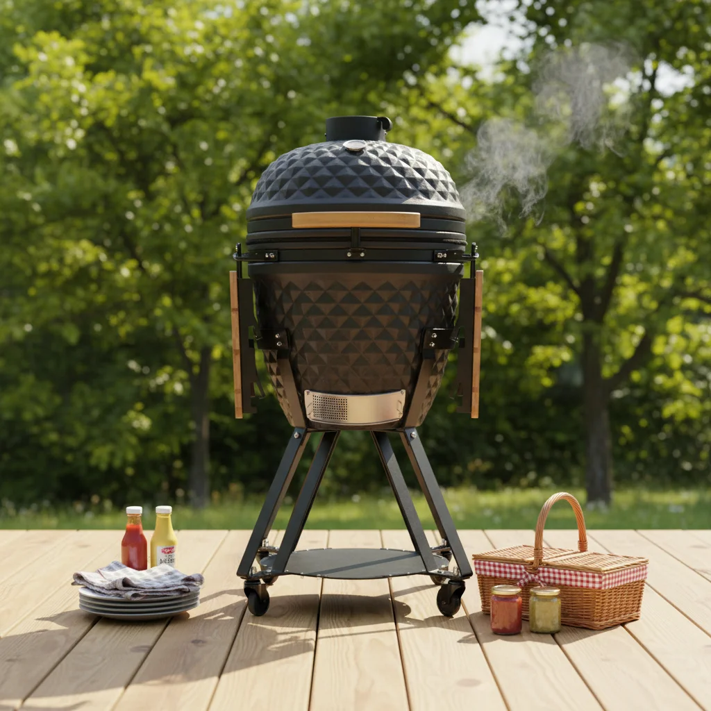 Pineapple Storage Stand Kamado 21" Ceramic Charcoal BBQ Grill with Stainless Steel Trolley Smoker Outdoor Roasting
Pineapple Storage Stand Kamado 21" Ceramic Charcoal BBQ Grill with Stainless Steel Trolley Smoker Outdoor Roasting