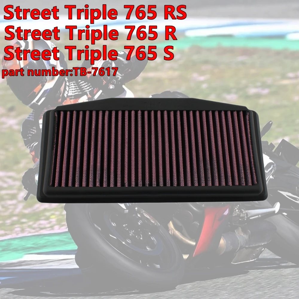 Очиститель впускного воздушного фильтра мотоцикла с высоким расходом для Triumph 765 Street Triple 765 RS/R/S 2018-2025, номер детали: TB-7617
Очиститель впускного воздушного фильтра мотоцикла с высоким расходом для Triumph 765 Street Triple 765 RS/R/S 2018-2025, номер детали: TB-7617