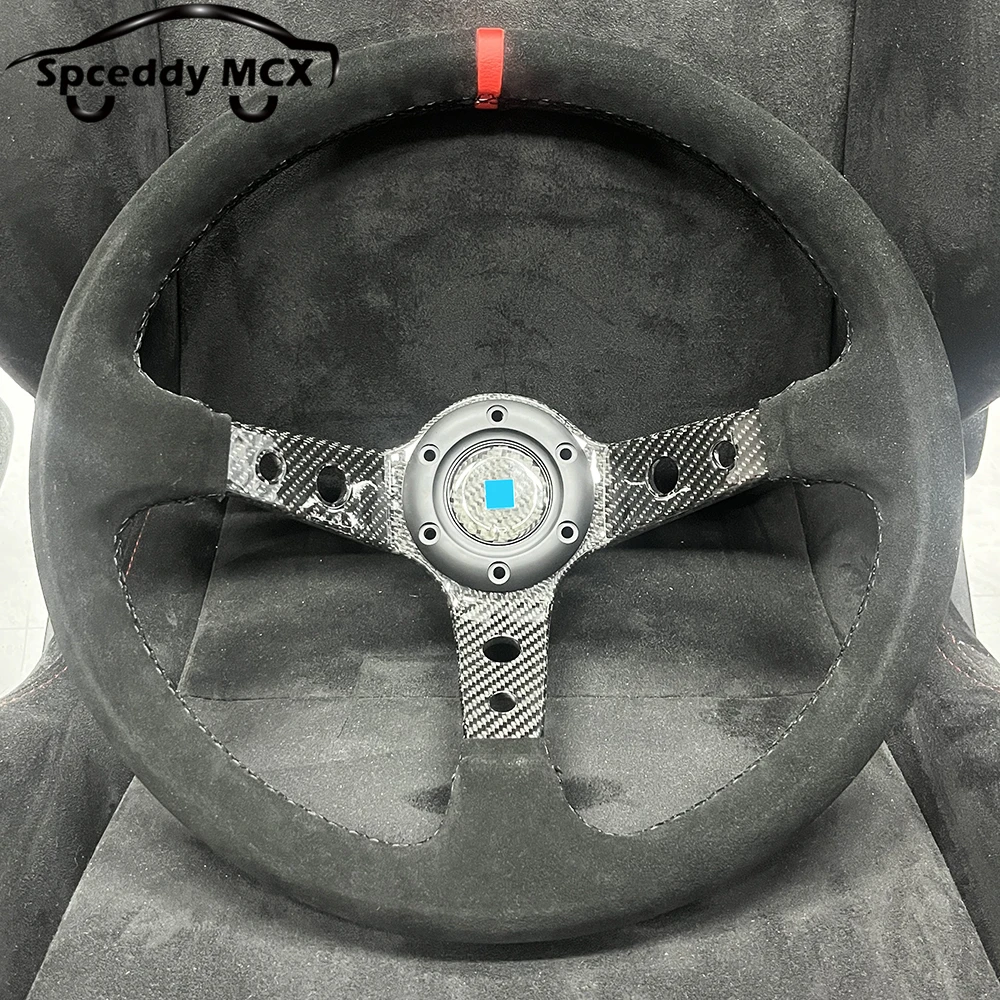 Drift Racing Steering Wheel 14inch 350mm Carbon Fiber Suede Leather Steering Wheels Deep Dish Red Black Yellow Ring
Drift Racing Steering Wheel 14inch 350mm Carbon Fiber Suede Leather Steering Wheels Deep Dish Red Black Yellow Ring