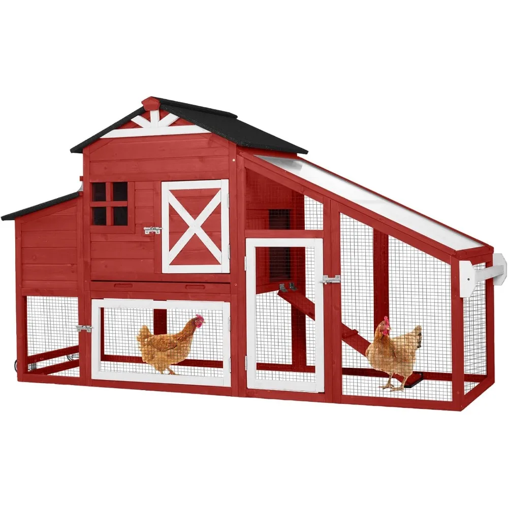 AIVITUVIN Chicken Coop Outdoor Mobile Chicken House for 2-4 Chickens Wooden Hen House 73.3" L Poultry Cage with Nesting Box, Pul
AIVITUVIN Chicken Coop Outdoor Mobile Chicken House for 2-4 Chickens Wooden Hen House 73.3" L Poultry Cage with Nesting Box, Pul
