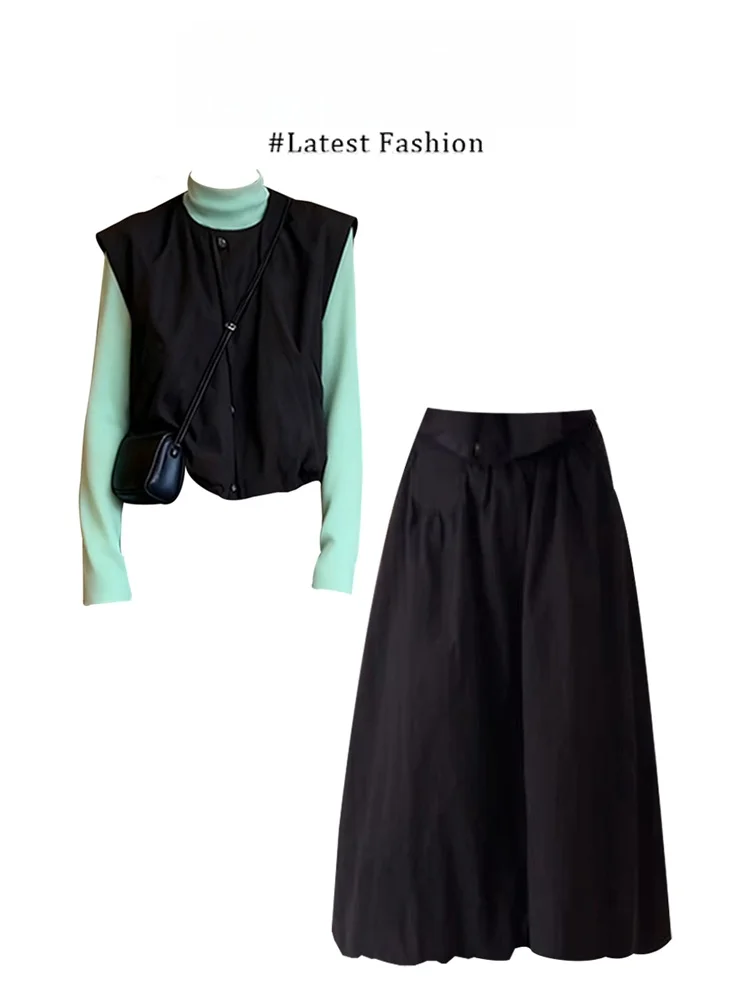 Marie Green Slim Fit Knitted Base Shirt Layered Vest High Waist Slimming Skirt Fashion Set for Young Women Chic Style
Marie Green Slim Fit Knitted Base Shirt Layered Vest High Waist Slimming Skirt Fashion Set for Young Women Chic Style