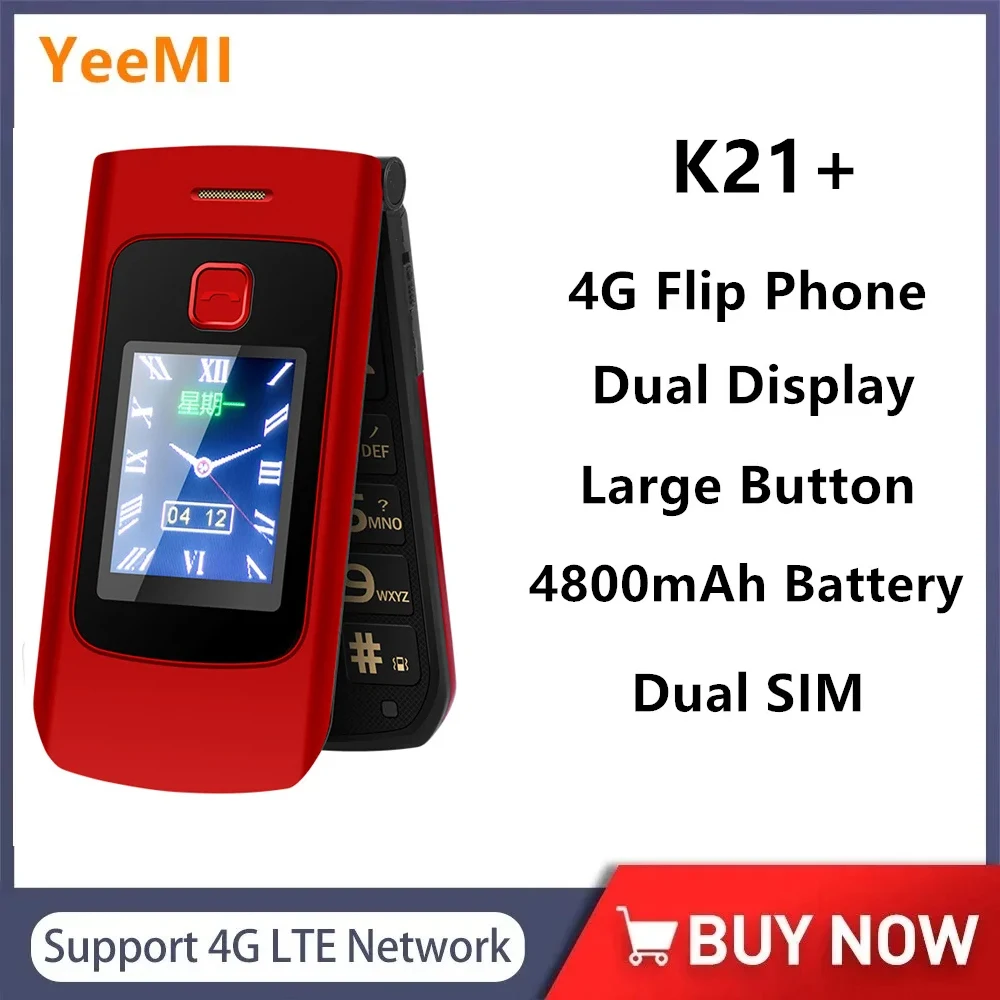 YeeMI K21+ Прочный телефон с большой кнопкой, 2,6-дюймовый экран, раскладной телефон, двойной SIM-карты, двойной экран, 4G, полнодиапазонный аккумулятор для мобильного телефона, аккумулятор 6800 мАч
YeeMI K21+ Прочный телефон с большой кнопкой, 2,6-дюймовый экран, раскладной телефон, двойной SIM-карты, двойной экран, 4G, полнодиапазонный аккумулятор для мобильного телефона, аккумулятор 6800 мАч