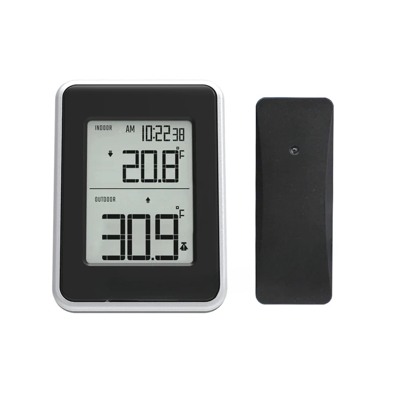 Digital Wireless Thermometer Clock In/Outdoor LCD Display Baby Room Max Min Temperature Trend Alert Sensor Sound Alarm
Digital Wireless Thermometer Clock In/Outdoor LCD Display Baby Room Max Min Temperature Trend Alert Sensor Sound Alarm