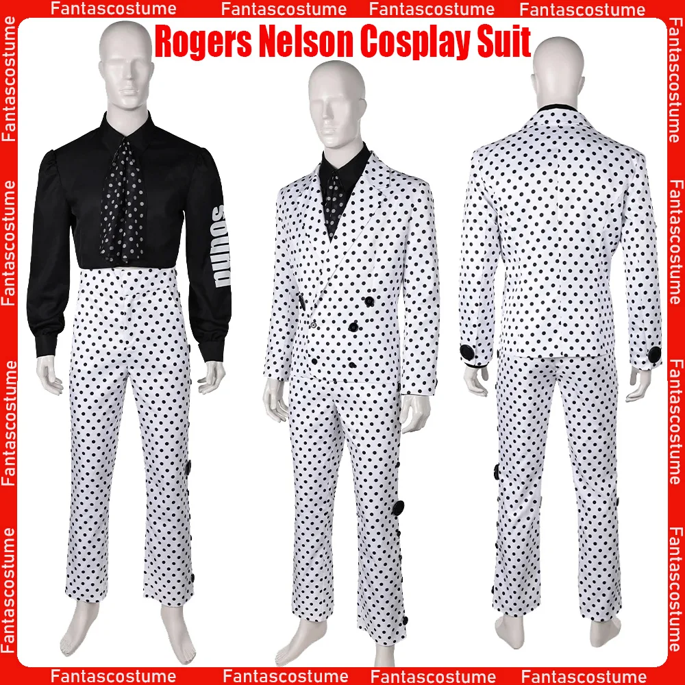 Rogers Cos Nelson Cosplay Fantasia Uniform Costume Prince Black White Spots Clothing Shirt Coat Pants Men Halloween Party Suit
Rogers Cos Nelson Cosplay Fantasia Uniform Costume Prince Black White Spots Clothing Shirt Coat Pants Men Halloween Party Suit