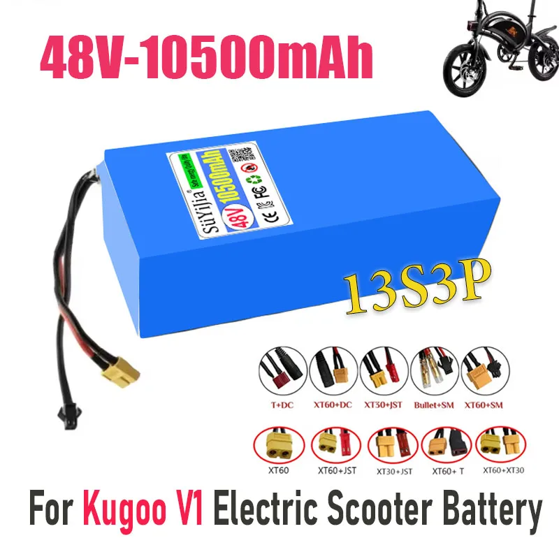 13S3P 48V 10500mAh 18650 Rechargeable/Lithium Ion Battery Pack Suitable for Kugoo V1 Bicycle Battery with BMS
13S3P 48V 10500mAh 18650 Rechargeable/Lithium Ion Battery Pack Suitable for Kugoo V1 Bicycle Battery with BMS