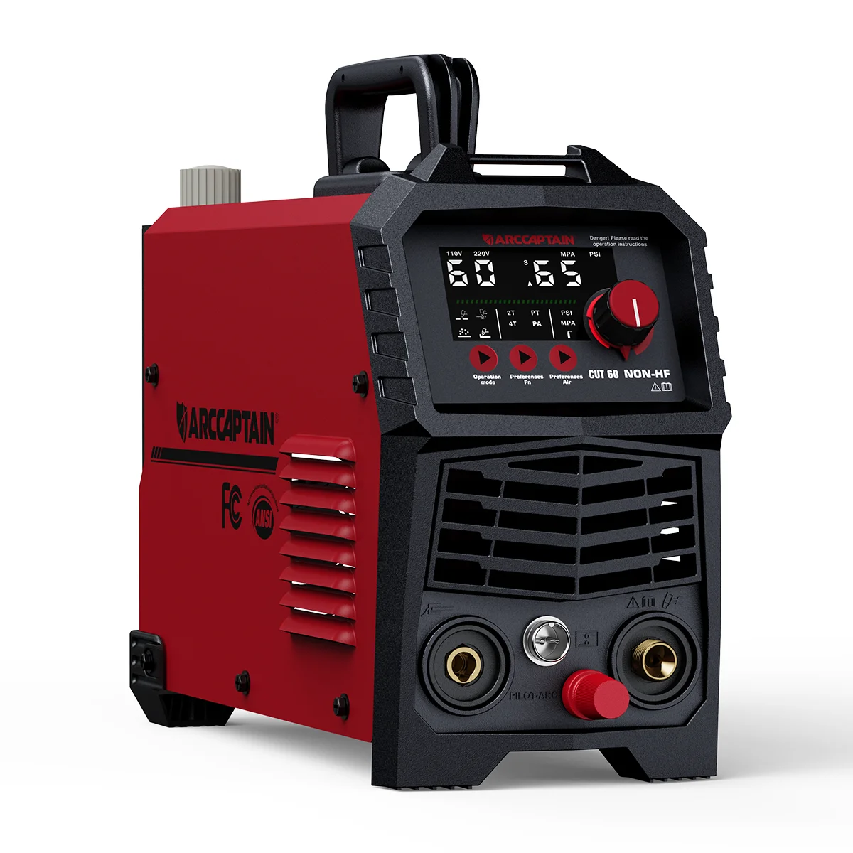 ARCCAPTAIN 60Amp Plasma Cutter Non HF Pilot Arc Cutting Machine 110V 220V Large LED Display
ARCCAPTAIN 60Amp Plasma Cutter Non HF Pilot Arc Cutting Machine 110V 220V Large LED Display
