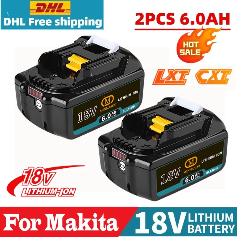 100% Original For Makita 18V Battery 6AH Rechargeable , Replaceable LED Lithium-ion, ⚡6.0 Ah 18V LXT BL1860B BL1860BL1850 BL1830
100% Original For Makita 18V Battery 6AH Rechargeable , Replaceable LED Lithium-ion, ⚡6.0 Ah 18V LXT BL1860B BL1860BL1850 BL1830