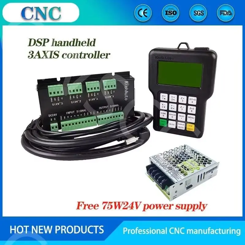 RichAuto DSP A11E 3-axis CNC controller USB linkage motion control system manual CNC router NEWCARVE to send 75W24V power supply
RichAuto DSP A11E 3-axis CNC controller USB linkage motion control system manual CNC router NEWCARVE to send 75W24V power supply