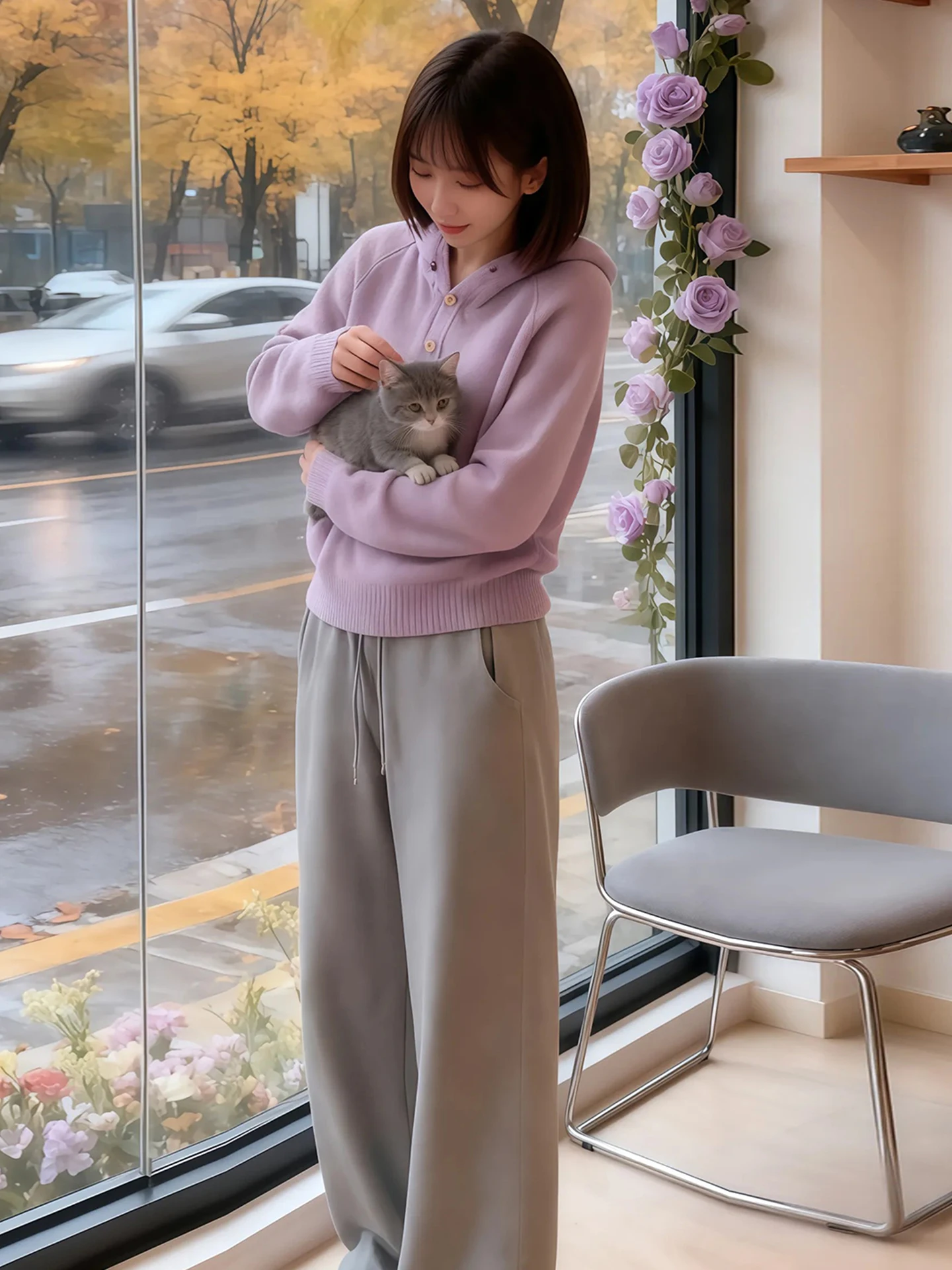 Свободная фиолетовая толстовка с капюшоном, вязаный свитер, женский топ ранней осени, повседневный удобный трикотаж, корейский слей, нежный ветер
Свободная фиолетовая толстовка с капюшоном, вязаный свитер, женский топ ранней осени, повседневный удобный трикотаж, корейский слей, нежный ветер