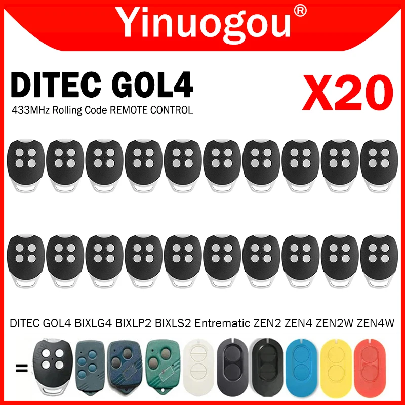 DITEC GOL4 Remote Control 433MHz for DITEC BIXLG4 BIXLP2 BIXLS2 Entrematic ZEN2 ZEN4 ZEN2W ZEN4W Garage Door Gate Remote Control
DITEC GOL4 Remote Control 433MHz for DITEC BIXLG4 BIXLP2 BIXLS2 Entrematic ZEN2 ZEN4 ZEN2W ZEN4W Garage Door Gate Remote Control