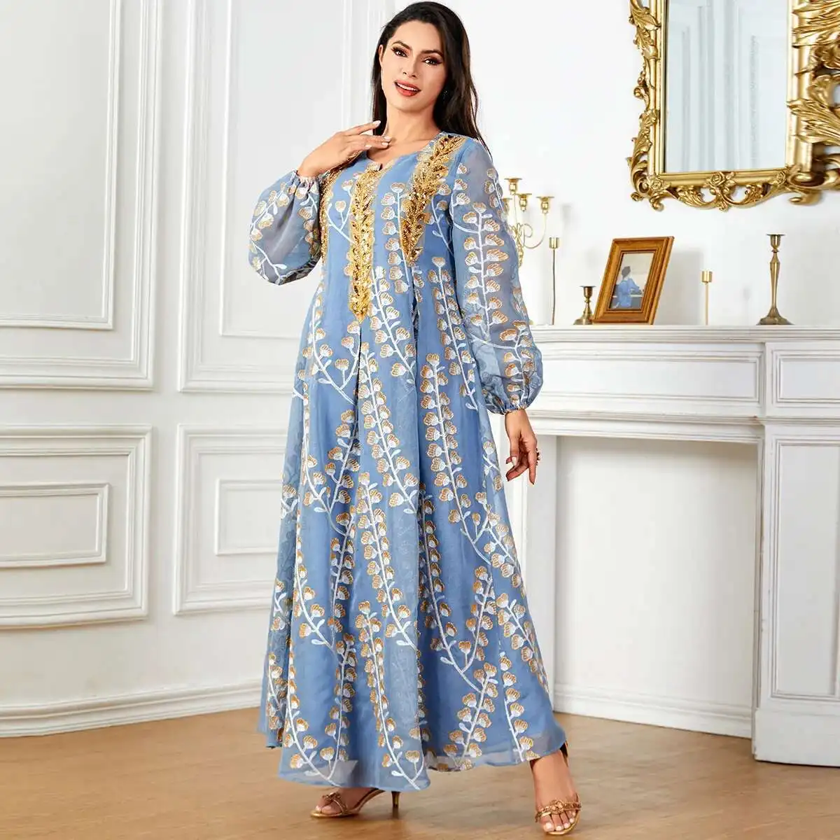 4039 New Muslim Abaya Dubai Sequin Embroidery Women's Long Sleeve Dress Long Dress Robe Abaya Ramadan Dubai Luxury Islam Elegant
4039 New Muslim Abaya Dubai Sequin Embroidery Women's Long Sleeve Dress Long Dress Robe Abaya Ramadan Dubai Luxury Islam Elegant