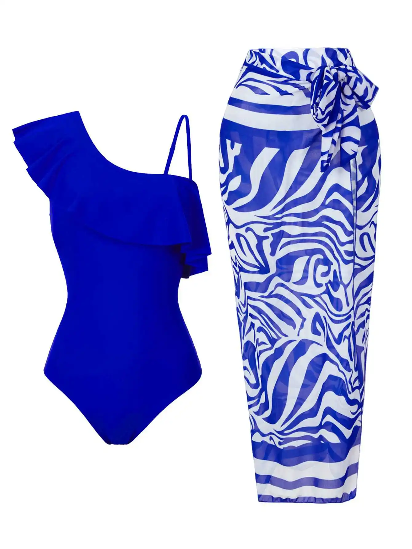 One-piece Women Royal Blue Swimwears Vintage Swimsuit Set Beach Dress Vacation Style Wear Maxi Wrapped Skirt
One-piece Women Royal Blue Swimwears Vintage Swimsuit Set Beach Dress Vacation Style Wear Maxi Wrapped Skirt