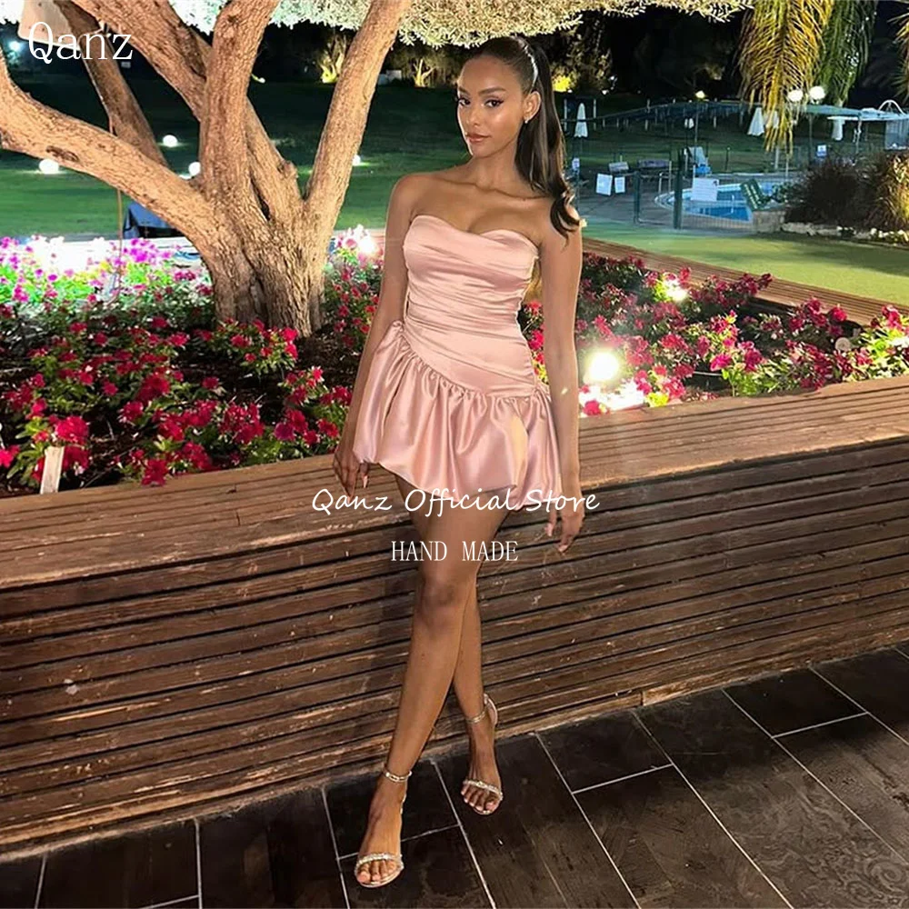 Qanz Mini Pink Vestidos De Fiesta Strapless Homecoming Dresses Corset Back Birthday Celebrant Party Dress for Women Customized
Qanz Mini Pink Vestidos De Fiesta Strapless Homecoming Dresses Corset Back Birthday Celebrant Party Dress for Women Customized