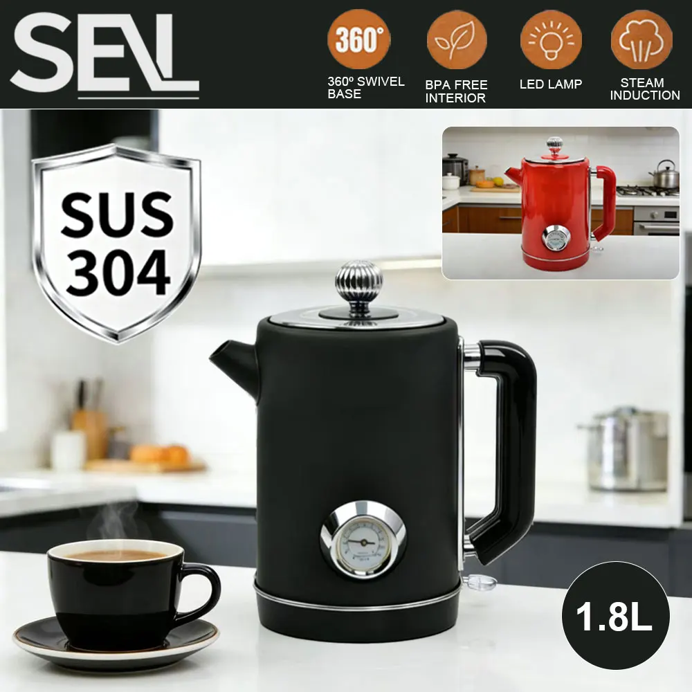 Электрический чайник из нержавеющей стали 304, 1,8 л, быстрое кипячение, с дисплеем температуры, для дома
Электрический чайник из нержавеющей стали 304, 1,8 л, быстрое кипячение, с дисплеем температуры, для дома