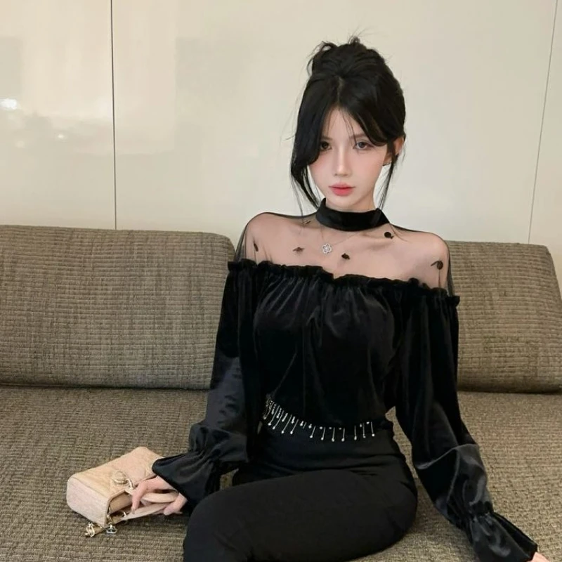 Французский стиль 2026: Новинка осенне-зимнего сезона — свободная блузка-футболка с воротником-стойкой, сеткой, пайетками и бархатом для женщин
Французский стиль 2026: Новинка осенне-зимнего сезона — свободная блузка-футболка с воротником-стойкой, сеткой, пайетками и бархатом для женщин