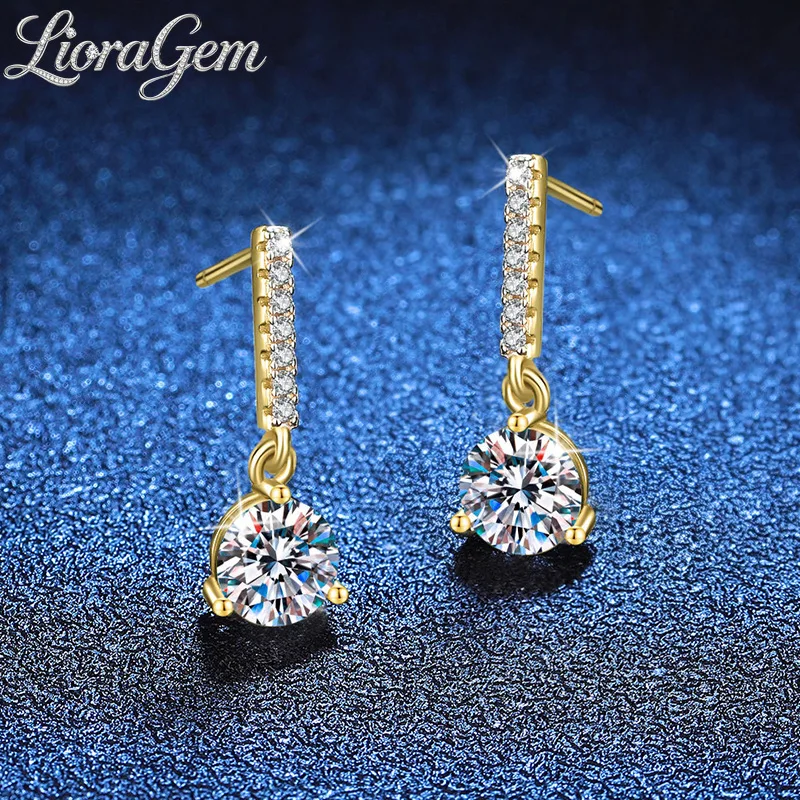 LioraGem 1-Carat Moissanite Earrings for Women, Fashionable and Elegant Tassel-Style Three-Prong Ear Studs 18K Gold Stamp
LioraGem 1-Carat Moissanite Earrings for Women, Fashionable and Elegant Tassel-Style Three-Prong Ear Studs 18K Gold Stamp