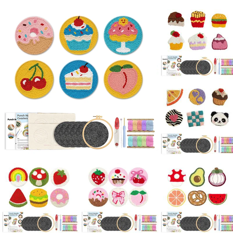 GATYZTORY Punch Needle Package Coaster Dessert for Adult Beginner Craft Punch Needle Coasters Kit Easy Diy Embroidery Set Gift
GATYZTORY Punch Needle Package Coaster Dessert for Adult Beginner Craft Punch Needle Coasters Kit Easy Diy Embroidery Set Gift