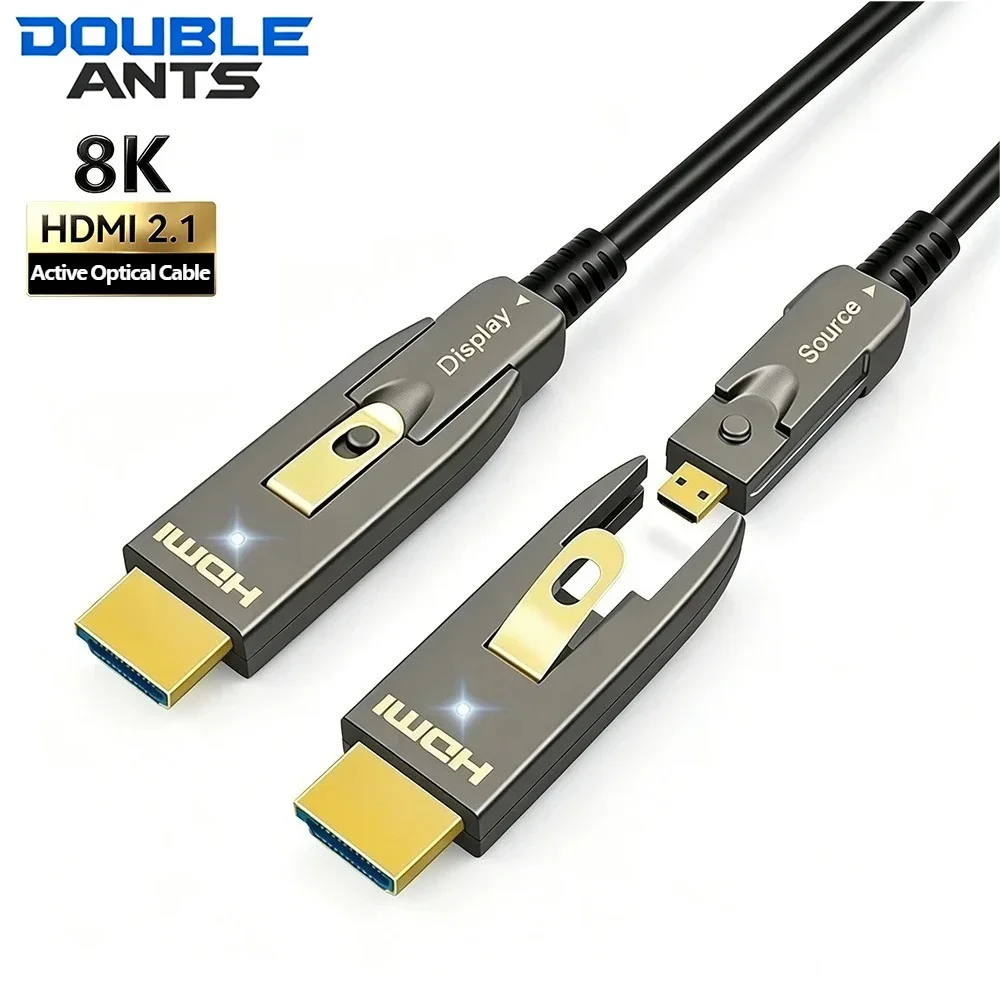 Detachable Fiber optic HDMI 2.1 8K 60Hz 4K 144Hz 48Gbps Optical HDMI Cable For Pipe Routing Pre-Burial TV Projector Home Theater
Detachable Fiber optic HDMI 2.1 8K 60Hz 4K 144Hz 48Gbps Optical HDMI Cable For Pipe Routing Pre-Burial TV Projector Home Theater