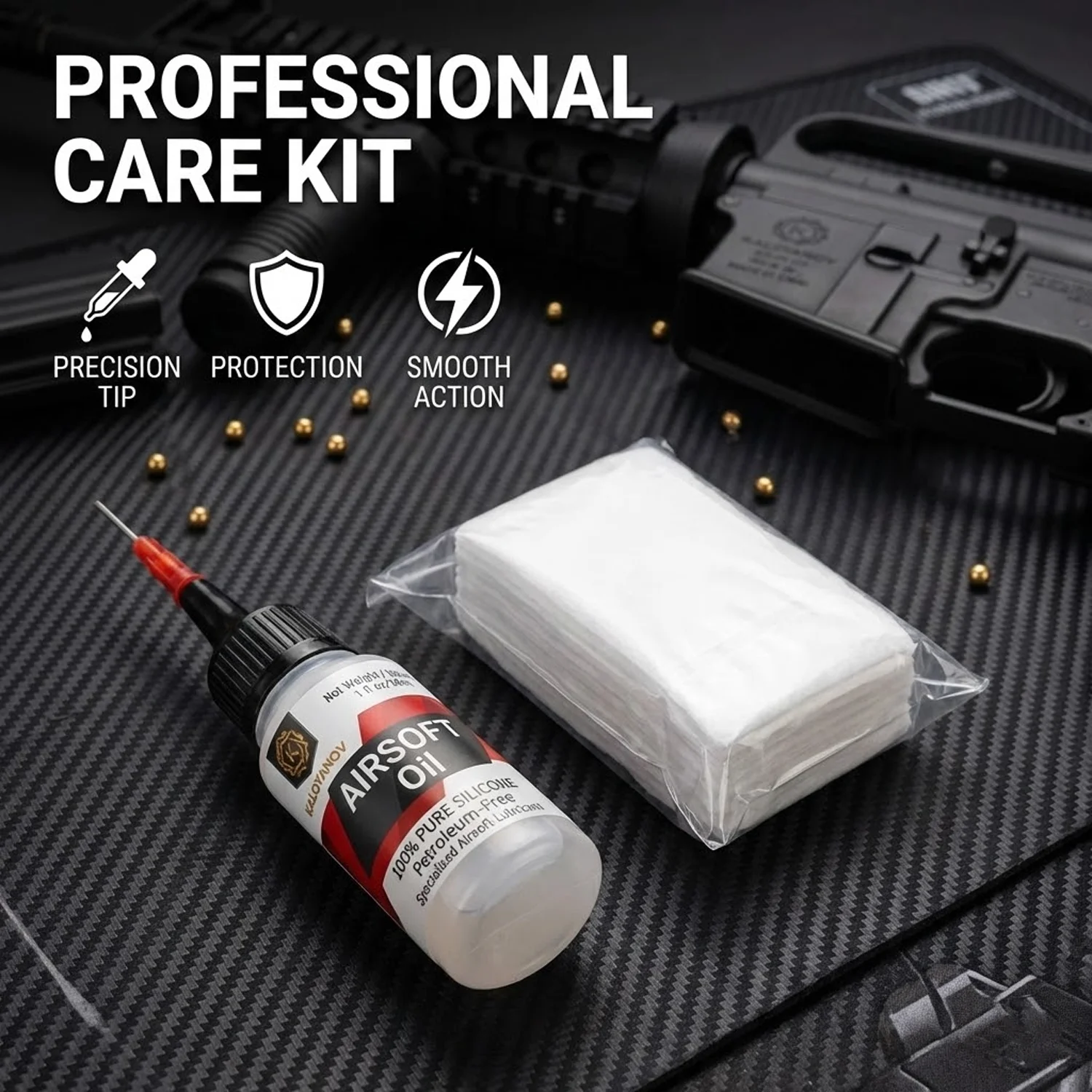 30ml Pure Silicone Airsoft Oil Lubricant with Precision Needle Tip & Cleaning Pads for GBB AEG Gas Blowback Pistol Gearbox Care
30ml Pure Silicone Airsoft Oil Lubricant with Precision Needle Tip & Cleaning Pads for GBB AEG Gas Blowback Pistol Gearbox Care